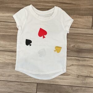 Cat & jack Girls' White Tee with Colorful Spade Motif